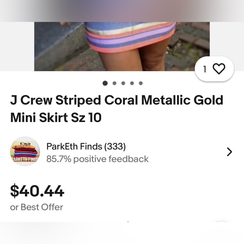 J Crew Striped Metallic Ladies Skirt Size 2 - Picture 7 of 7